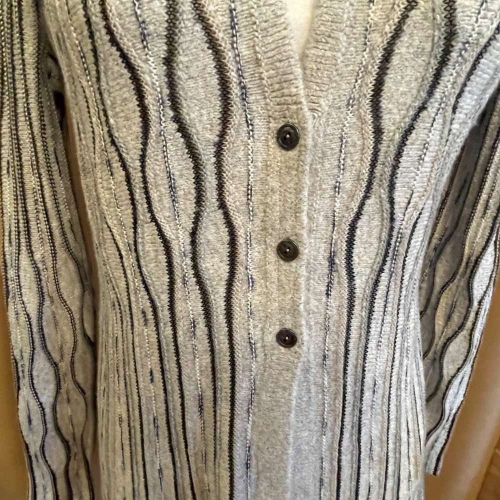 NEW! Nic+Zoe Honeycomb Grey & Black Button Cardigan Size XS NWT! - Picture 3 of 12